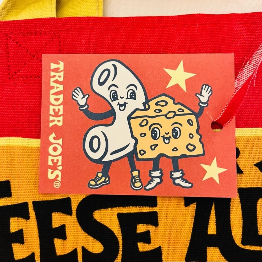 NWT. Trader Joe's Cheese Lover tote Bag! double handle cotton tote 100% cotton - Picture 3 of 6